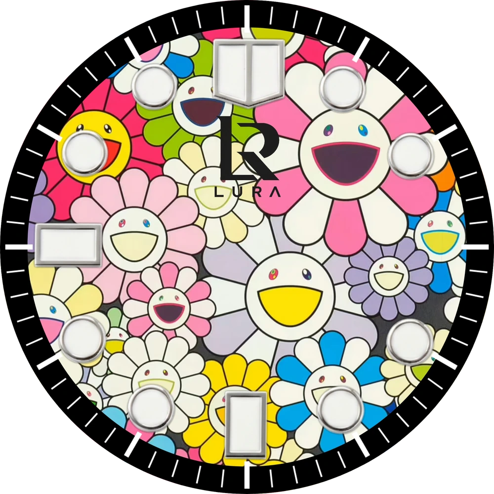 带白色时标、黑色底环和 LURA Logo 的表盘